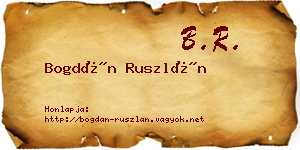 Bogdán Ruszlán névjegykártya